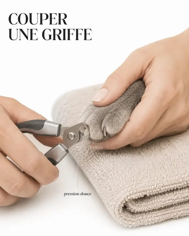 Comment couper les griffes d’un chat : geste sûr avec un coupe-griffes adapté