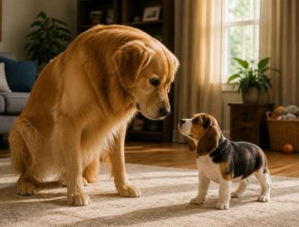 Mon chien grogne sur le nouveau chiot : comprendre et agir